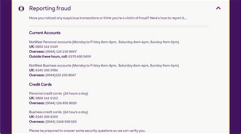 natwest customer service number fraud.